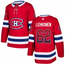 Mens Adidas Montreal Canadiens 62 Artturi Lehkonen Authentic Red Drift Fashion NHL Jersey 