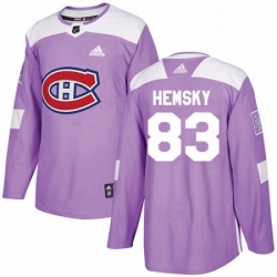 Mens Adidas Montreal Canadiens 83 Ales Hemsky Authentic Purple Fights Cancer Practice NHL Jersey 