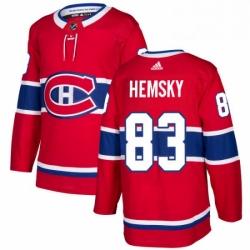 Mens Adidas Montreal Canadiens 83 Ales Hemsky Authentic Red Home NHL Jersey 