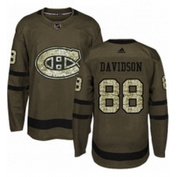 Mens Adidas Montreal Canadiens 88 Brandon Davidson Premier Green Salute to Service NHL Jersey 