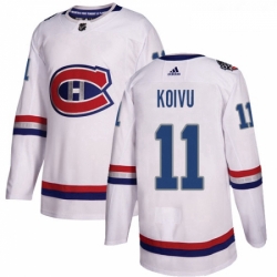 Youth Adidas Montreal Canadiens 11 Saku Koivu Authentic White 2017 100 Classic NHL Jersey 