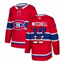 Youth Adidas Montreal Canadiens 17 Torrey Mitchell Authentic Red USA Flag Fashion NHL Jersey 