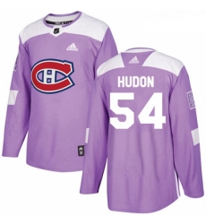 Youth Adidas Montreal Canadiens 54 Charles Hudon Authentic Purple Fights Cancer Practice NHL Jersey 