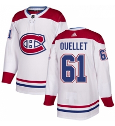 Youth Adidas Montreal Canadiens 61 Xavier Ouellet Authentic White Away NHL Jersey 