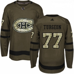 Youth Adidas Montreal Canadiens 77 Pierre Turgeon Authentic Green Salute to Service NHL Jersey 