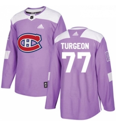 Youth Adidas Montreal Canadiens 77 Pierre Turgeon Authentic Purple Fights Cancer Practice NHL Jersey 