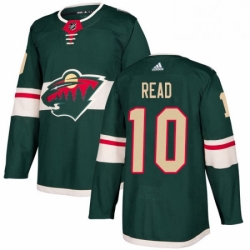 Mens Adidas Minnesota Wild 10 Matt Read Authentic Green Home NHL Jersey 