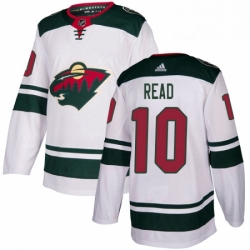 Mens Adidas Minnesota Wild 10 Matt Read Authentic White Away NHL Jersey 