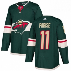 Mens Adidas Minnesota Wild 11 Zach Parise Authentic Green Home NHL Jersey 