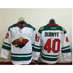 Minnesota Wild #40 Devan Dubnyk White Stitched NHL Jersey