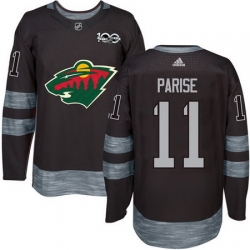 Wild #11 Zach Parise Black 1917 2017 100th Anniversary Stitched NHL Jersey