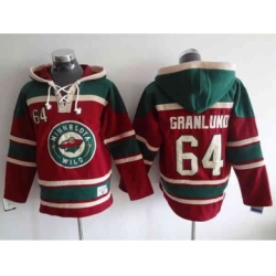 nhl jerseys minnesota wilds #64 granlund red-green[pullover hooded sweatshirt]