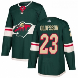 Youth Adidas Minnesota Wild 23 Gustav Olofsson Authentic Green Home NHL Jersey 