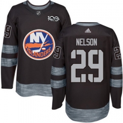 Islanders #29 Brock Nelson Black 1917 2017 100th Anniversary Stitched NHL Jersey