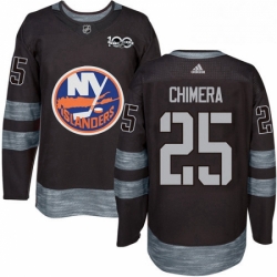 Mens Adidas New York Islanders 25 Jason Chimera Authentic Black 1917 2017 100th Anniversary NHL Jersey 