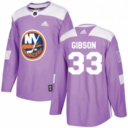 Mens Adidas New York Islanders 33 Christopher Gibson Authentic Purple Fights Cancer Practice NHL Jersey 