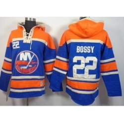 New York Islanders #22 Mike Bossy Blue Stitched NHL Sawyer Hooded Sweatshirt