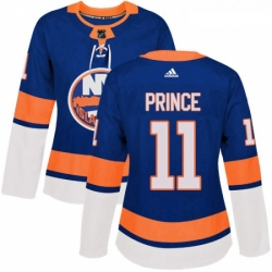 Womens Adidas New York Islanders 11 Shane Prince Authentic Royal Blue Home NHL Jersey 