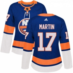 Womens Adidas New York Islanders 17 Matt Martin Premier Royal Blue Home NHL Jersey 