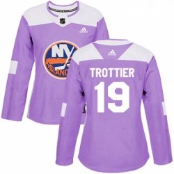 Womens Adidas New York Islanders 19 Bryan Trottier Authentic Purple Fights Cancer Practice NHL Jersey 