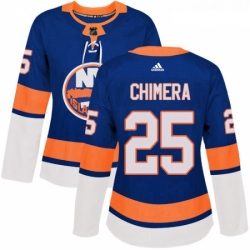 Womens Adidas New York Islanders 25 Jason Chimera Authentic Royal Blue Home NHL Jersey 