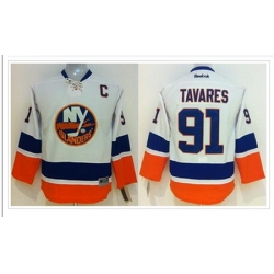 Youth NHL New York Islanders #91 John Tavares White Jersey