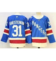 Men New York Rangers 31 Igor Shesterkin Blue 2025 Stitched Hockey Jersey Men New York Rangers 31 Igor Shesterkin Blue 2025 Stitched Hockey Jersey
