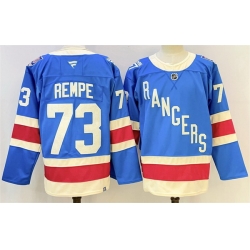 Men New York Rangers 73 Matt Rempe Blue 2025 Stitched Hockey Jersey Men New York Rangers 73 Matt Rempe Blue 2025 Stitched Hockey Jersey