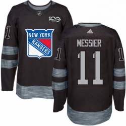 Mens Adidas New York Rangers 11 Mark Messier Premier Black 1917 2017 100th Anniversary NHL Jersey 