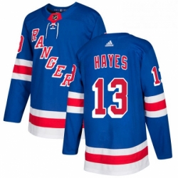 Mens Adidas New York Rangers 13 Kevin Hayes Authentic Royal Blue Home NHL Jersey 