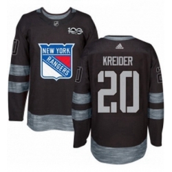 Mens Adidas New York Rangers 20 Chris Kreider Premier Black 1917 2017 100th Anniversary NHL Jersey 