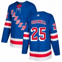 Mens Adidas New York Rangers 25 Adam Cracknell Authentic Royal Blue Home NHL Jersey 