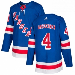 Mens Adidas New York Rangers 4 Ron Greschner Authentic Royal Blue Home NHL Jersey 