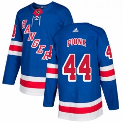 Mens Adidas New York Rangers 44 Neal Pionk Royal Blue Home Authentic Stitched NHL Jersey 