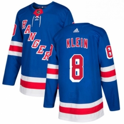 Mens Adidas New York Rangers 8 Kevin Klein Authentic Royal Blue Home NHL Jersey 