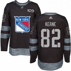 Mens Adidas New York Rangers 82 Joey Keane Authentic Black 1917 2017 100th Anniversary NHL Jersey 