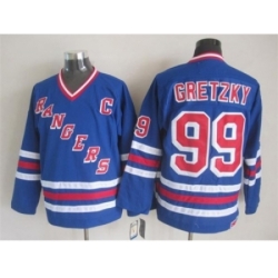 NHL New York Rangers #99 Wayne Gretzky blue jerseys(New vintage retro)