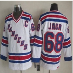 New York Rangers #68 Jaromir Jagr White CCM Throwback Stitched NHL Jersey