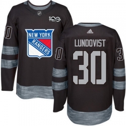 Rangers #30 Henrik Lundqvist Black 1917 2017 100th Anniversary Stitched NHL Jersey