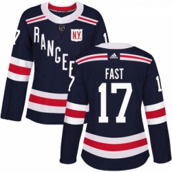 Womens Adidas New York Rangers 17 Jesper Fast Authentic Navy Blue 2018 Winter Classic NHL Jersey 