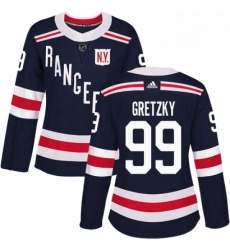 Womens Adidas New York Rangers 99 Wayne Gretzky Authentic Navy Blue 2018 Winter Classic NHL Jersey 