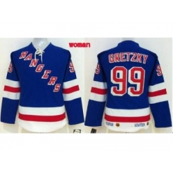 Women's New York Rangers #99 Wayne Gretzky Blue Home Stitched NHL Jersey