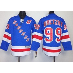 Kids New York Rangers 99 Wayne Gretzky Blue NHL Jerseys