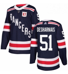 Youth Adidas New York Rangers 51 David Desharnais Authentic Navy Blue 2018 Winter Classic NHL Jersey 