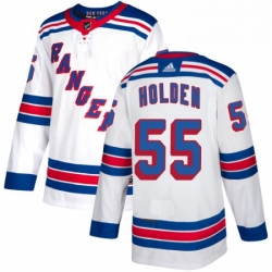 Youth Adidas New York Rangers 55 Nick Holden Authentic White Away NHL Jersey 