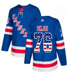 Youth Adidas New York Rangers 76 Brady Skjei Authentic Royal Blue USA Flag Fashion NHL Jersey 