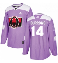 Mens Adidas Ottawa Senators 14 Alexandre Burrows Authentic Purple Fights Cancer Practice NHL Jersey 