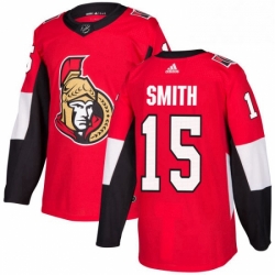 Mens Adidas Ottawa Senators 15 Zack Smith Authentic Red Home NHL Jersey 