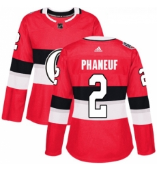 Womens Adidas Ottawa Senators 2 Dion Phaneuf Authentic Red 2017 100 Classic NHL Jersey 