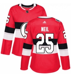 Womens Adidas Ottawa Senators 25 Chris Neil Authentic Red 2017 100 Classic NHL Jersey 